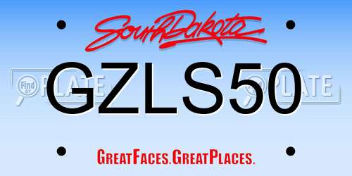 GZLS50 South Dakota License Plate