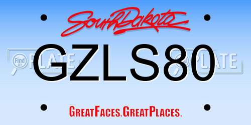 GZLS80 South Dakota License Plate
