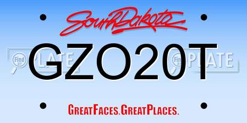 GZO20T South Dakota License Plate