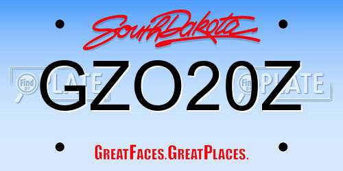 GZO20Z South Dakota License Plate