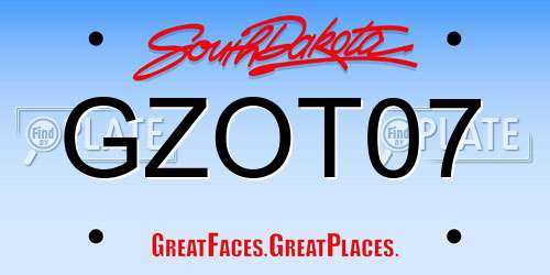 GZOT07 South Dakota License Plate