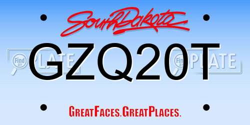 GZQ20T South Dakota License Plate