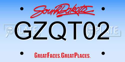 GZQT02 South Dakota License Plate