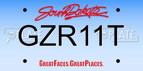 GZR11T South Dakota License Plate