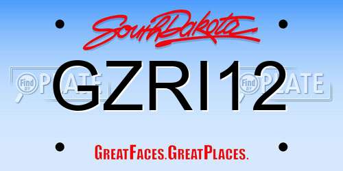 GZRI12 South Dakota License Plate
