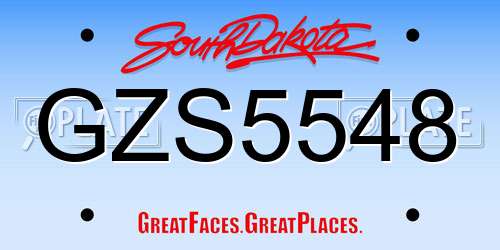 GZS5548 South Dakota License Plate
