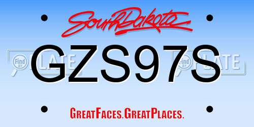 GZS97S South Dakota License Plate