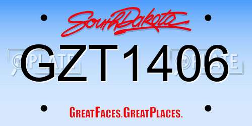 GZT1406 South Dakota License Plate