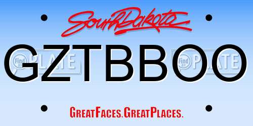 GZTBBOO South Dakota License Plate