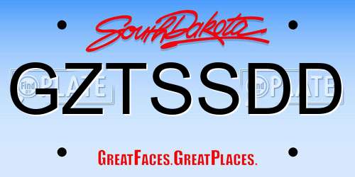 GZTSSDD South Dakota License Plate