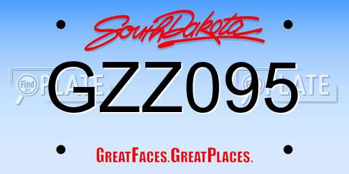 GZZ095 South Dakota License Plate