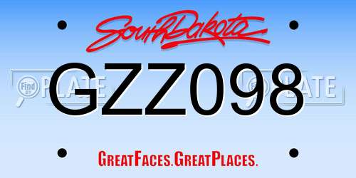 GZZ098 South Dakota License Plate