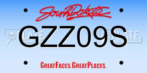 GZZ09S South Dakota License Plate