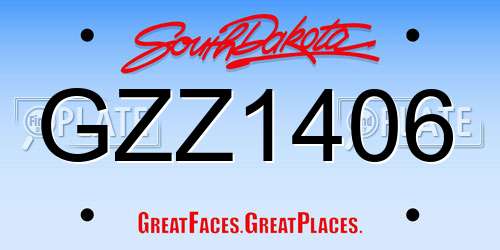 GZZ1406 South Dakota License Plate