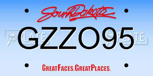 GZZO95 South Dakota License Plate