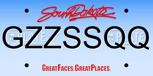 GZZSSQQ South Dakota License Plate