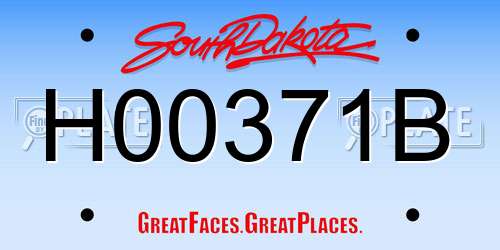 H00371B South Dakota License Plate