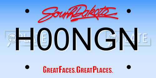 H00NGN South Dakota License Plate