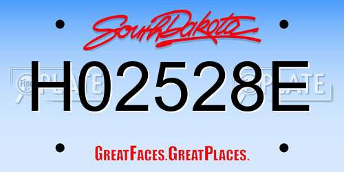 H02528E South Dakota License Plate