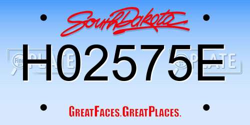 H02575E South Dakota License Plate