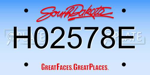 H02578E South Dakota License Plate