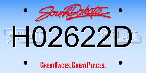H02622D South Dakota License Plate