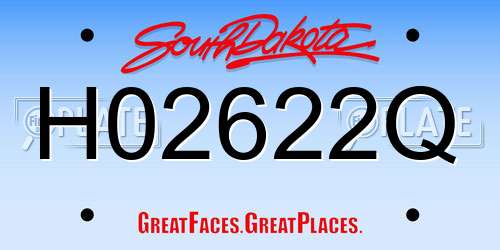 H02622Q South Dakota License Plate