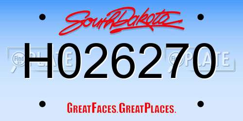 H026270 South Dakota License Plate