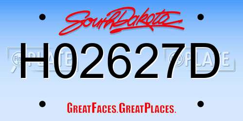 H02627D South Dakota License Plate