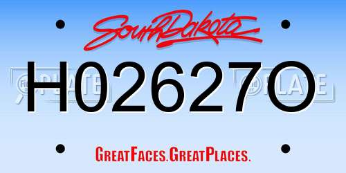 H02627O South Dakota License Plate