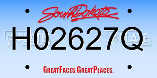 H02627Q South Dakota License Plate