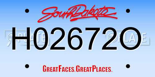 H02672O South Dakota License Plate