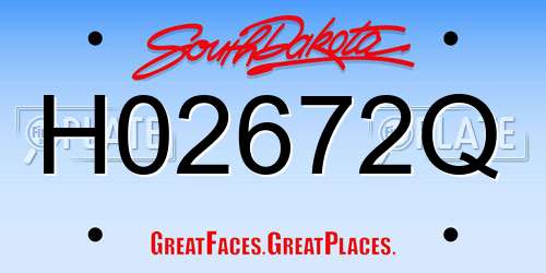 H02672Q South Dakota License Plate