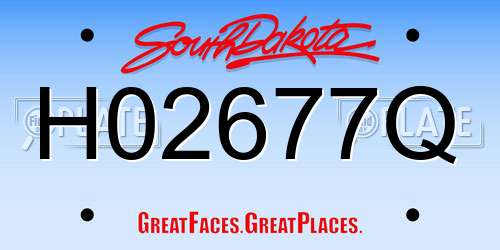 H02677Q South Dakota License Plate