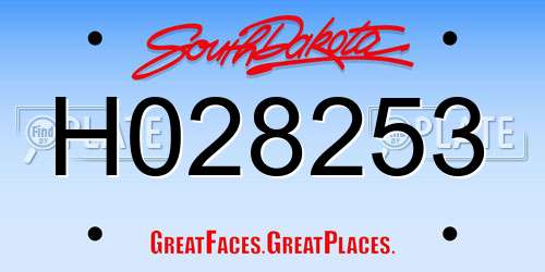 H028253 South Dakota License Plate