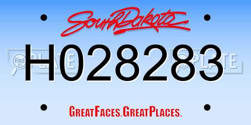 H028283 South Dakota License Plate