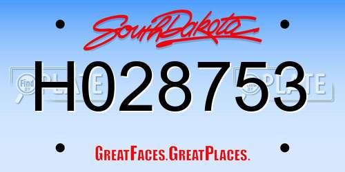 H028753 South Dakota License Plate