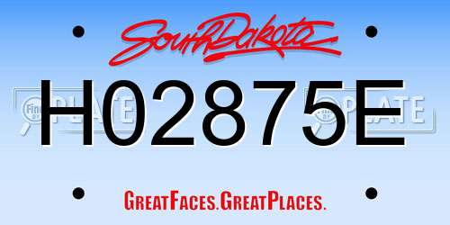 H02875E South Dakota License Plate