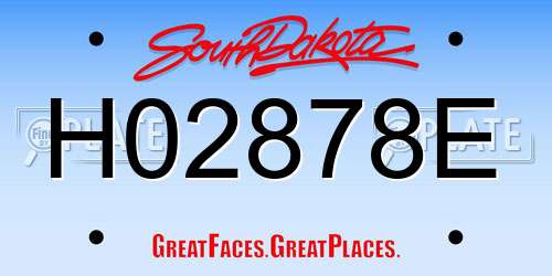 H02878E South Dakota License Plate