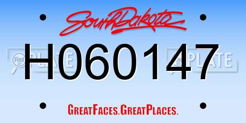 H060147 South Dakota License Plate
