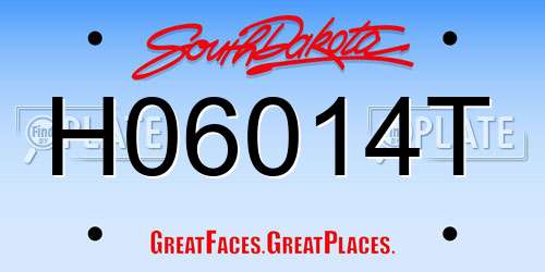 H06014T South Dakota License Plate