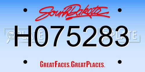 H075283 South Dakota License Plate