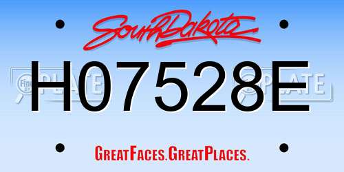 H07528E South Dakota License Plate