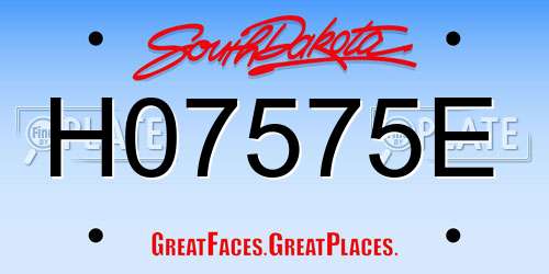 H07575E South Dakota License Plate
