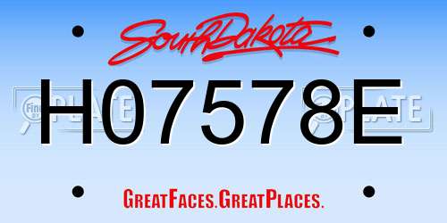 H07578E South Dakota License Plate