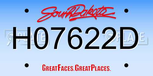 H07622D South Dakota License Plate