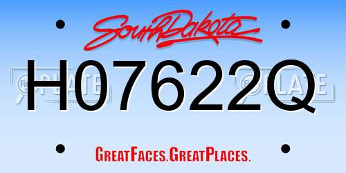 H07622Q South Dakota License Plate