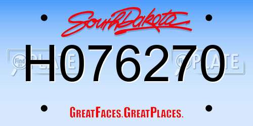 H076270 South Dakota License Plate