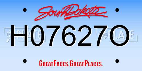 H07627O South Dakota License Plate
