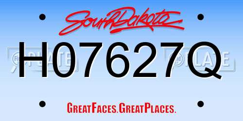 H07627Q South Dakota License Plate